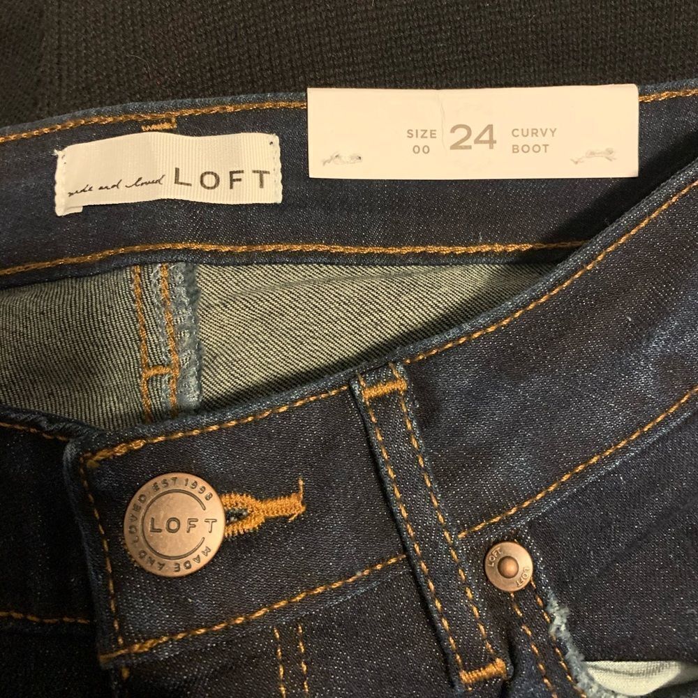 NWT! Loft curvy bootcut dark wash jeans‎ - Picture 4 of 10
